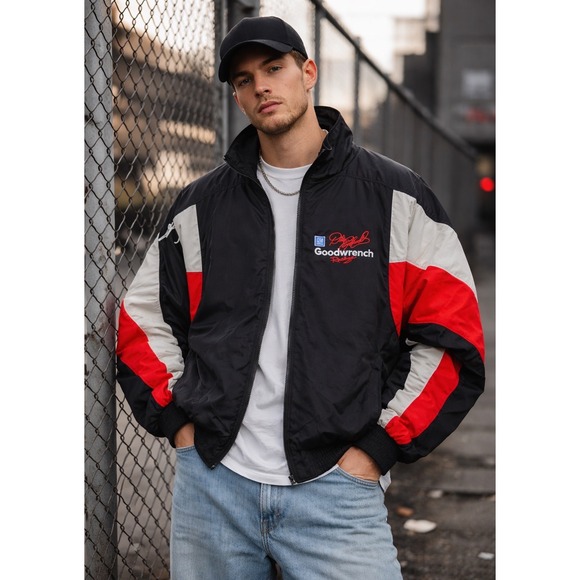 Vintage American Made Dale Earnhardt Racing Jacket Goodwrench Winston Cup Black